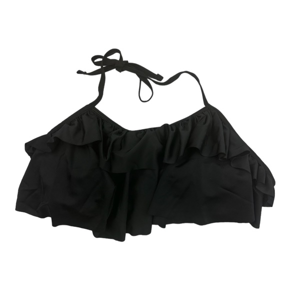 Other - Black Ruffle Halter Bikini Top Size XL
